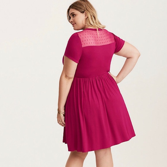 🦄 Torrid dark pink jersey knit dress 1X NEW - Picture 2 of 8